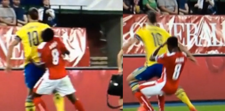Ibra colpisce in faccia Alaba